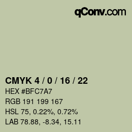 颜色代码: CMYK 4 / 0 / 16 / 22 | qconv.com