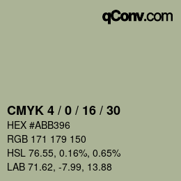 颜色代码: CMYK 4 / 0 / 16 / 30 | qconv.com