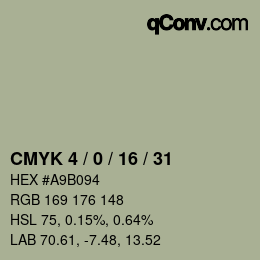 Farbcode: CMYK 4 / 0 / 16 / 31 | qconv.com