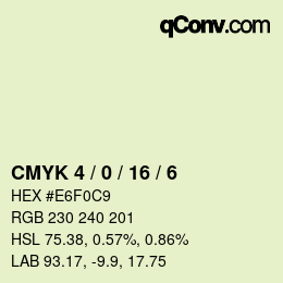 カラーコード: CMYK 4 / 0 / 16 / 6 | qconv.com