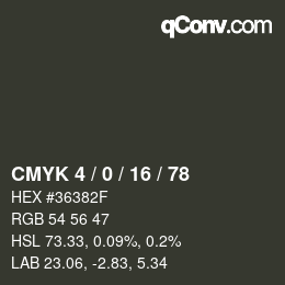 Color code: CMYK 4 / 0 / 16 / 78 | qconv.com