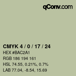カラーコード: CMYK 4 / 0 / 17 / 24 | qconv.com
