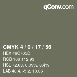 Color code: CMYK 4 / 0 / 17 / 56 | qconv.com