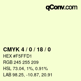 Color code: CMYK 4 / 0 / 18 / 0 | qconv.com