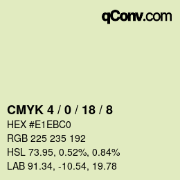 颜色代码: CMYK 4 / 0 / 18 / 8 | qconv.com