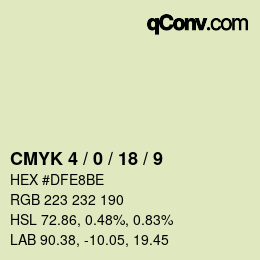 颜色代码: CMYK 4 / 0 / 18 / 9 | qconv.com