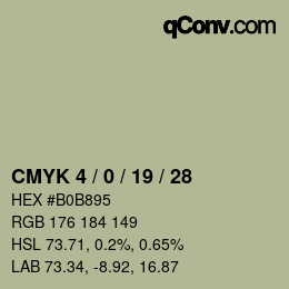 カラーコード: CMYK 4 / 0 / 19 / 28 | qconv.com