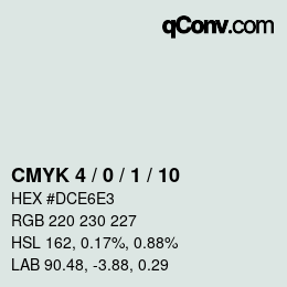 Código de color: CMYK 4 / 0 / 1 / 10 | qconv.com