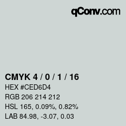 颜色代码: CMYK 4 / 0 / 1 / 16 | qconv.com