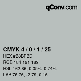 カラーコード: CMYK 4 / 0 / 1 / 25 | qconv.com