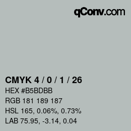 カラーコード: CMYK 4 / 0 / 1 / 26 | qconv.com