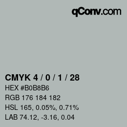 颜色代码: CMYK 4 / 0 / 1 / 28 | qconv.com