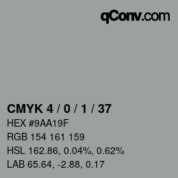 カラーコード: CMYK 4 / 0 / 1 / 37 | qconv.com