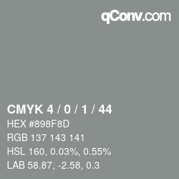 Color code: CMYK 4 / 0 / 1 / 44 | qconv.com