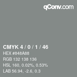 Color code: CMYK 4 / 0 / 1 / 46 | qconv.com