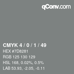 Color code: CMYK 4 / 0 / 1 / 49 | qconv.com