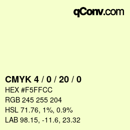 Color code: CMYK 4 / 0 / 20 / 0 | qconv.com