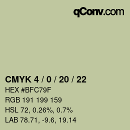 カラーコード: CMYK 4 / 0 / 20 / 22 | qconv.com