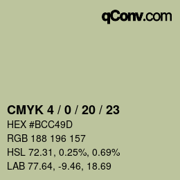 Color code: CMYK 4 / 0 / 20 / 23 | qconv.com