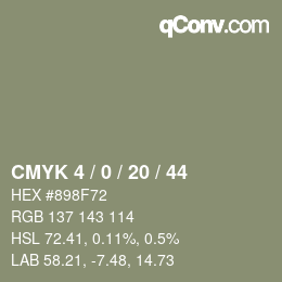 颜色代码: CMYK 4 / 0 / 20 / 44 | qconv.com