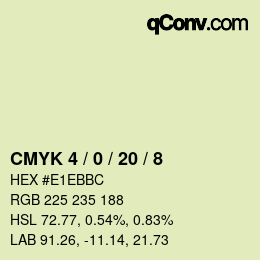 カラーコード: CMYK 4 / 0 / 20 / 8 | qconv.com