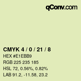 カラーコード: CMYK 4 / 0 / 21 / 8 | qconv.com