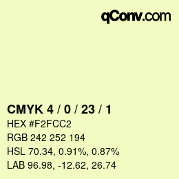 Color code: CMYK 4 / 0 / 23 / 1 | qconv.com