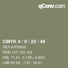 Color code: CMYK 4 / 0 / 23 / 48 | qconv.com