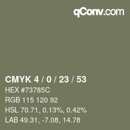 Color code: CMYK 4 / 0 / 23 / 53 | qconv.com