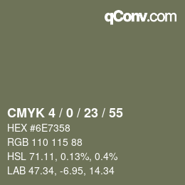 Color code: CMYK 4 / 0 / 23 / 55 | qconv.com