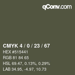 カラーコード: CMYK 4 / 0 / 23 / 67 | qconv.com