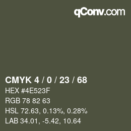 颜色代码: CMYK 4 / 0 / 23 / 68 | qconv.com