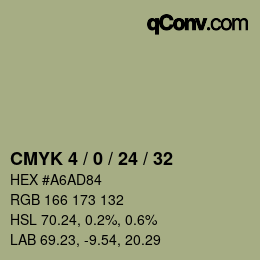カラーコード: CMYK 4 / 0 / 24 / 32 | qconv.com
