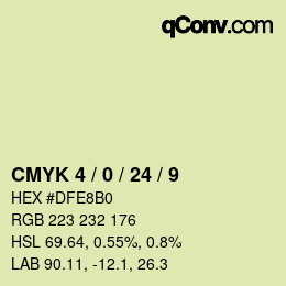 カラーコード: CMYK 4 / 0 / 24 / 9 | qconv.com
