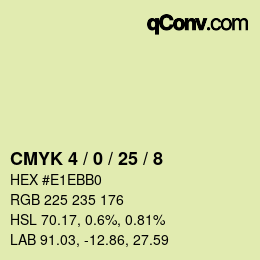カラーコード: CMYK 4 / 0 / 25 / 8 | qconv.com