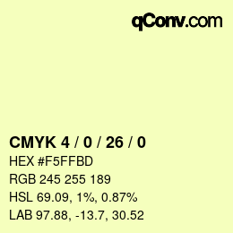 Color code: CMYK 4 / 0 / 26 / 0 | qconv.com