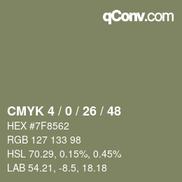 Código de color: CMYK 4 / 0 / 26 / 48 | qconv.com