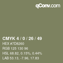 Color code: CMYK 4 / 0 / 26 / 49 | qconv.com