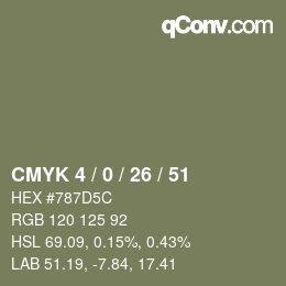 Color code: CMYK 4 / 0 / 26 / 51 | qconv.com