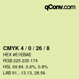 カラーコード: CMYK 4 / 0 / 26 / 8 | qconv.com