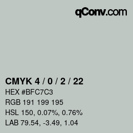 Color code: CMYK 4 / 0 / 2 / 22 | qconv.com