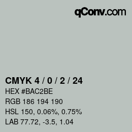 Color code: CMYK 4 / 0 / 2 / 24 | qconv.com