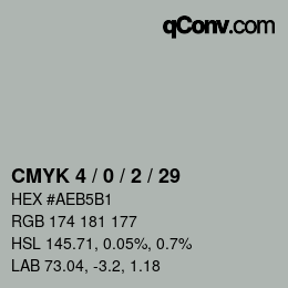 カラーコード: CMYK 4 / 0 / 2 / 29 | qconv.com