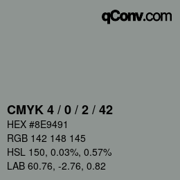 Color code: CMYK 4 / 0 / 2 / 42 | qconv.com