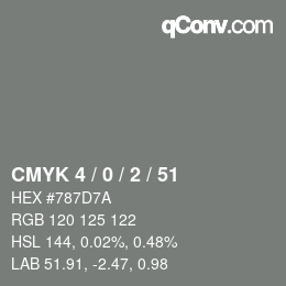 Color code: CMYK 4 / 0 / 2 / 51 | qconv.com