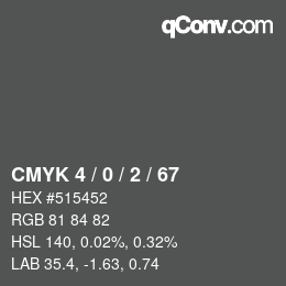 Color code: CMYK 4 / 0 / 2 / 67 | qconv.com