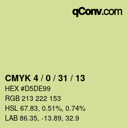 颜色代码: CMYK 4 / 0 / 31 / 13 | qconv.com