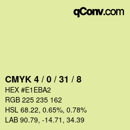 カラーコード: CMYK 4 / 0 / 31 / 8 | qconv.com