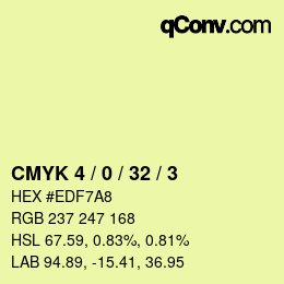 カラーコード: CMYK 4 / 0 / 32 / 3 | qconv.com