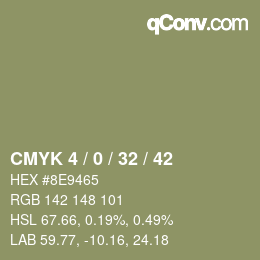 カラーコード: CMYK 4 / 0 / 32 / 42 | qconv.com